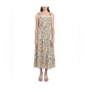 EUC Social Standard by Sanctuary Yellow and Black Floral Maxi Dress Size L